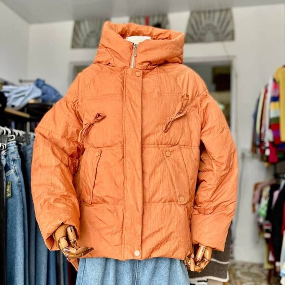 Orange Puffer Winter Jacket - Picture 1 of 3